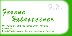 ferenc waldsteiner business card